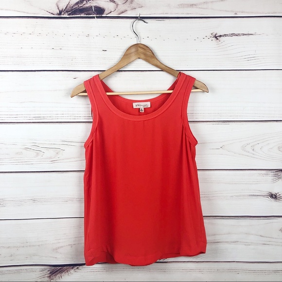 Philosophy Tops - PHILOSOPHY Orange Work Tank Blouse Women’s M